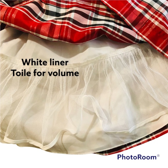 Jona Michelle Girls red black plaid a line dress sleeveless Girls size 7 - Picture 7 of 13